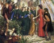 但丁 加百利 罗塞蒂 : Beatrice, Meeting Dante at a Wedding Feast, Denies him her Salutation